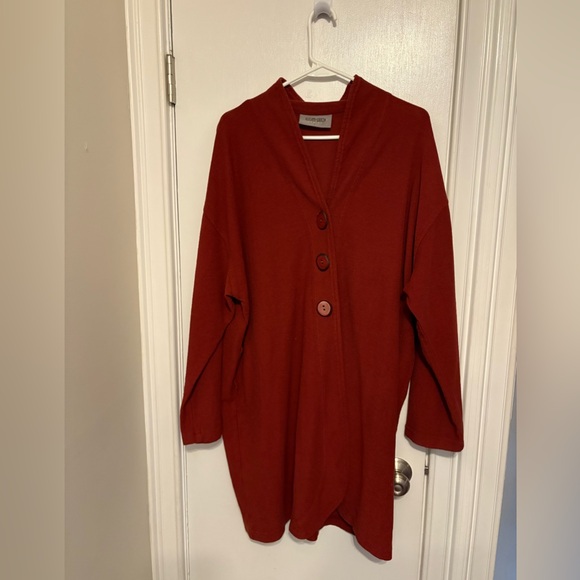 ELEVEN STITCH DESIGN - rust color
SOLID Cotton DUSTER - Picture 1 of 4